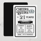Brewery Surprise Cheers and Beers to 21 Years Invi 招待状 (正面/裏面)
