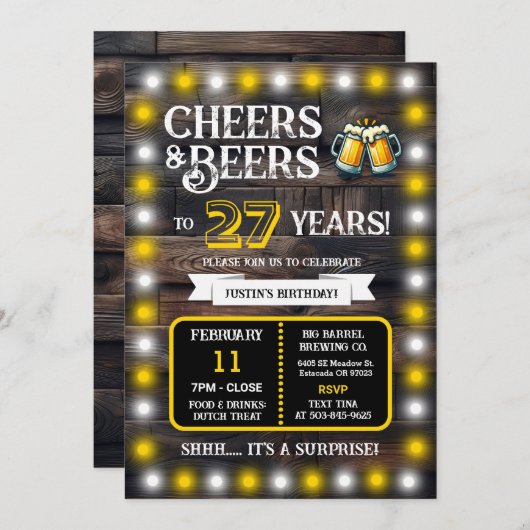 Brewery Surprise Cheers and Beers to 27 Years 招待状 (正面/裏面)