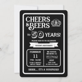 Brewery Surprise Cheers and Beers to 50 Years 招待状
