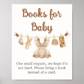 Brewing Coffee Baby Shower Books for Baby Sign ポスター (正面)