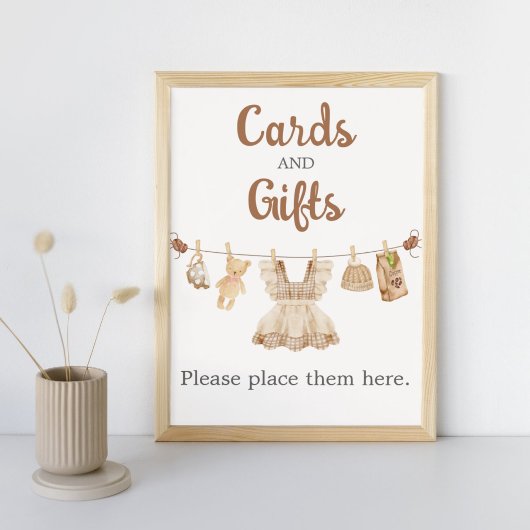 Brewing Coffee Baby Shower Cards and Gifts Sign ポスター
