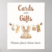Brewing Coffee Baby Shower Cards and Gifts Sign ポスター (正面)