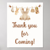 Brewing Coffee Baby Shower Thank You Sign ポスター (正面)