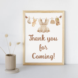 Brewing Coffee Baby Shower Thank You Sign ポスター
