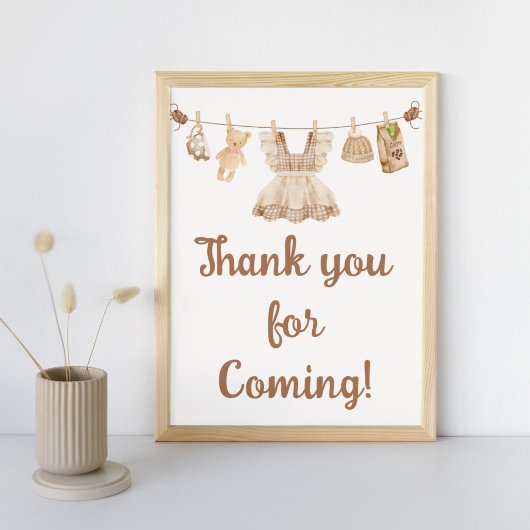 Brewing Coffee Baby Shower Thank You Sign ポスター