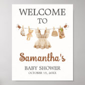 Brewing Coffee Baby Shower Welcome Sign ポスター (正面)