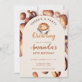 Brewing Coffee Bean Any Age Birthday 招待状 (正面)
