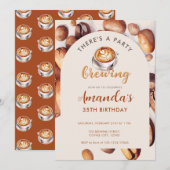 Brewing Coffee Bean Any Age Birthday 招待状 (正面/裏面)