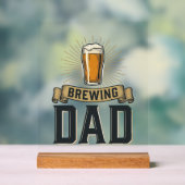 Brewing Dad Beer Vintage Engraving Shirt Design_1 アクリルサイン (ニュートラル)