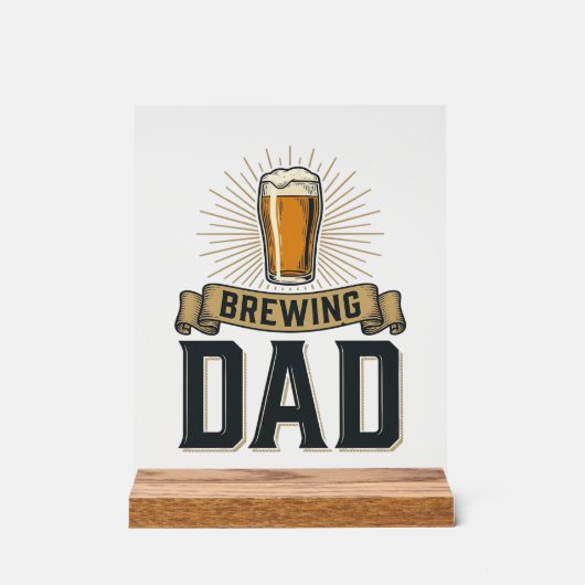 Brewing Dad Beer Vintage Engraving Shirt Design_1 アクリルサイン (正面)