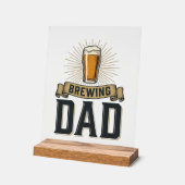 Brewing Dad Beer Vintage Engraving Shirt Design_1 アクリルサイン (傾斜)