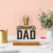 Brewing Dad Beer Vintage Engraving Shirt Design_1 アクリルサイン (ウェディング)