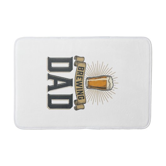 Brewing Dad Beer Vintage Engraving Shirt Design_1 バスマット (正面)