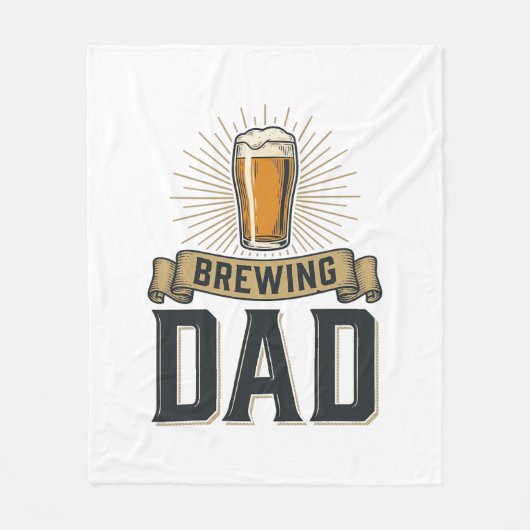 Brewing Dad Beer Vintage Engraving Shirt Design_1 フリースブランケット (正面)