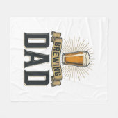 Brewing Dad Beer Vintage Engraving Shirt Design_1 フリースブランケット (正面(横))