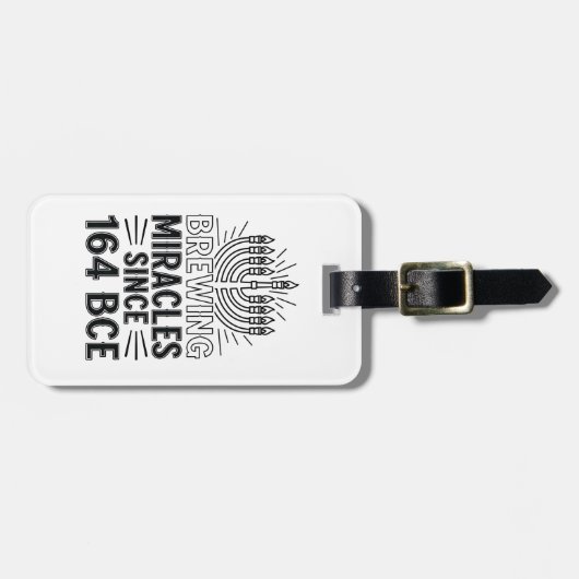 Brewing Miracles Since 164 BCE Hanukkah Jewish  ラゲッジタグ (正面横)