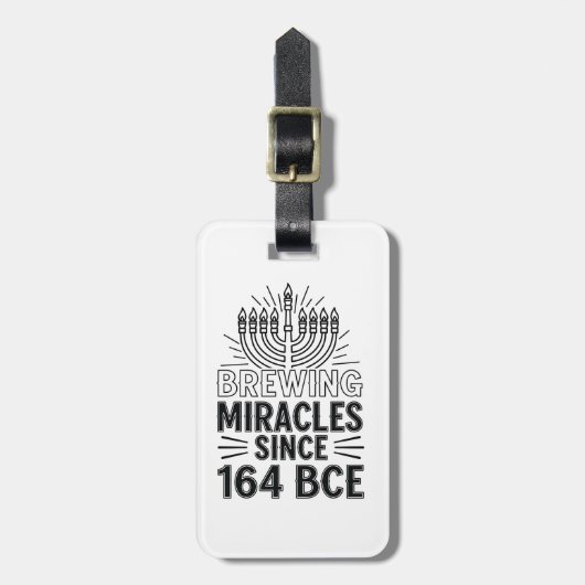 Brewing Miracles Since 164 BCE Hanukkah Jewish  ラゲッジタグ (正面縦)