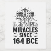 Brewing Miracles Since 164 BCE Hanukkah Jewish  ワインラベル (シングルラベル)