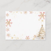 Brewing Pink Winter Tea Party Baby Shower Details エンクロージャーカード (裏面)