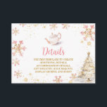 Brewing Pink Winter Tea Party Baby Shower Details エンクロージャーカード<br><div class="desc">Baby Is Brewing Pink Winter Tea Party Baby Shower Detail Cards
Customize with your own text!</div>