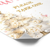 Brewing Pink Winter Tea Party Baby Shower Favors ポスター (角)