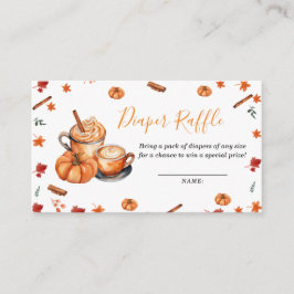 Brewing Pumpkin Spice Baby Shower Diaper Raffle エンクロージャーカード