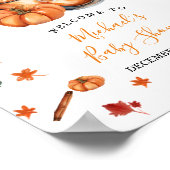 Brewing Pumpkin Spice Coffee Baby Shower Welcome ポスター (角)