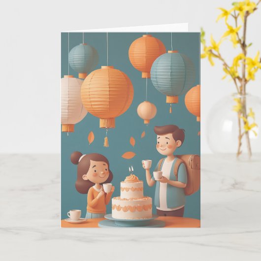 Brewing Up Birthday Wishes カード (黄色い花)
