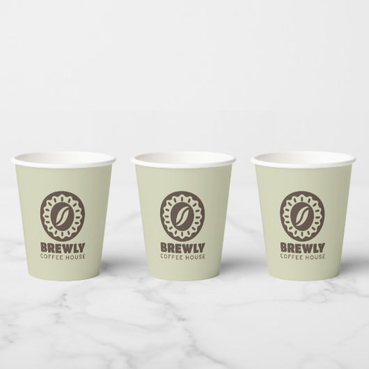 Brewly コーヒーハウスロゴ 紙コップ (複数)