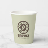 Brewly コーヒーハウスロゴ 紙コップ (正面)