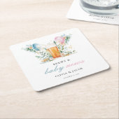 Brewsとベビーニュースジェンダーがパーティーを明かす スクエアペーパーコースター (アングル)