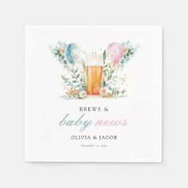 Brewsとベビーニュースジェンダーがパーティーを明かす スタンダードカクテルナプキン