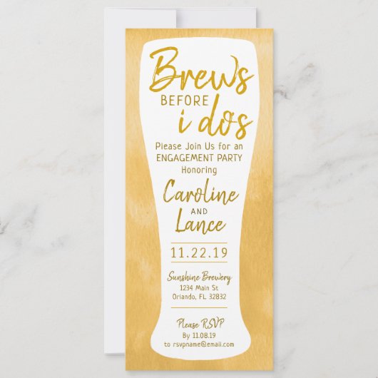 Brews Before I Do's婚約パーティ 招待状 (正面)