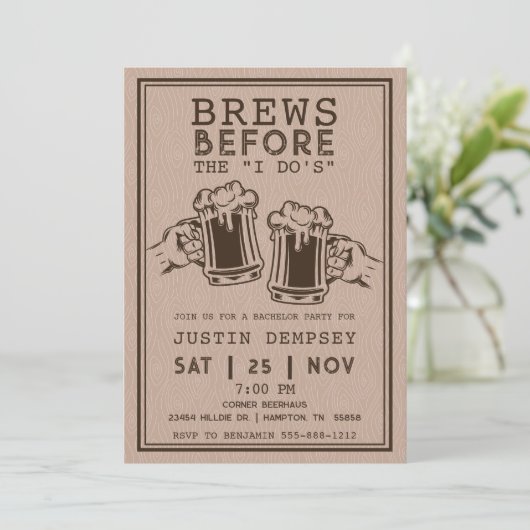 Brews Before I Do's Bachelor Party Brewery  招待状 (スタンド正面)