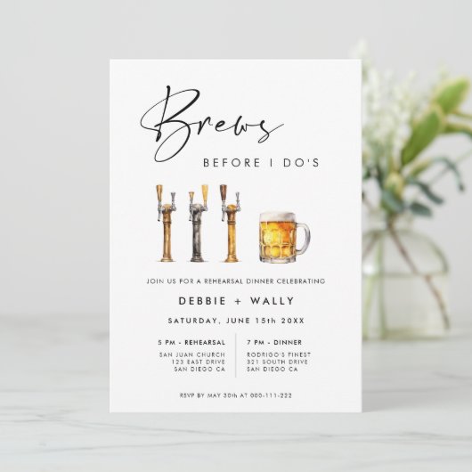 Brews Before I Do's Rehearsal Dinner 招待状 (スタンド正面)