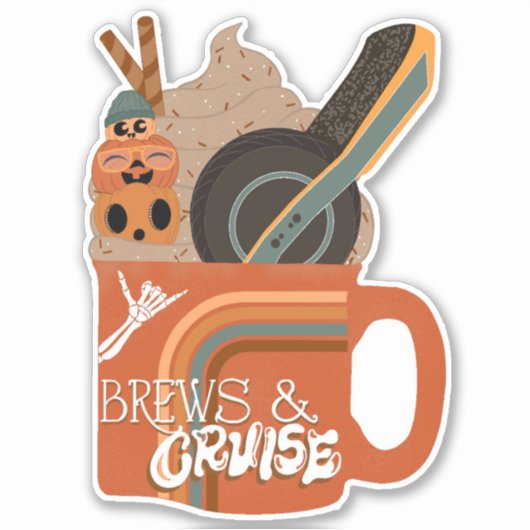 Brews & Cruiseステッカー シール (正面)