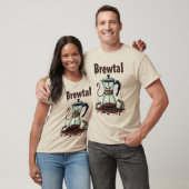 Brewtal Coffee Pot Warrior | Funny Coffee Shirt Tシャツ (ユニセックス)