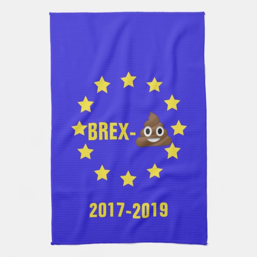 Brex-💩2017-2019 EUかBrexitのふきんは印を付けます キッチンタオル (縦)