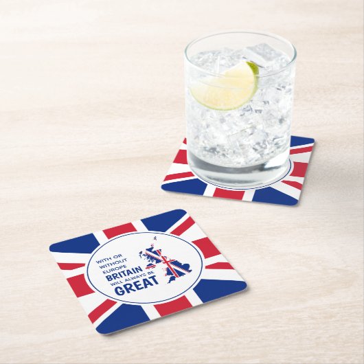 BREXITイギリス常素晴らしに愛国連合ジャック スクエアペーパーコースター (インサイチュ)