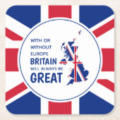 BREXITイギリス常素晴らしに愛国連合ジャック スクエアペーパーコースター (正面)