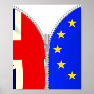 BrexitイギリスEUの割れたジッパー ポスター