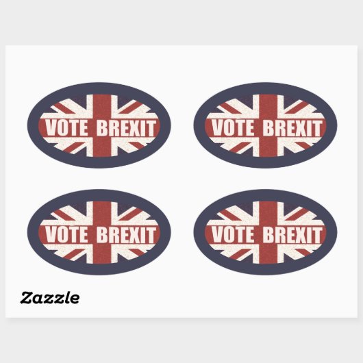 Brexitスタンプの投票 楕円形シール (シート)