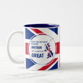 BREXITユニオンジャック愛国的イギリス素晴らし常 ツートーンマグカップ (左)