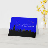 BREXIT、メリークリスマスおよびBrexit幸せな年へのYES: カード (黄色い花)