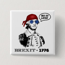 Brexit 1776 George Washington Cool Sunglasses 缶バッジ