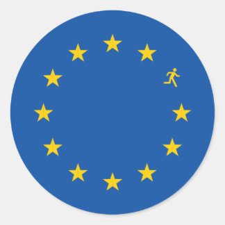 Brexit EU国旗 ラウンドシール