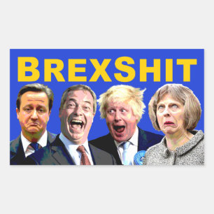 BREXSHITのおもしろいな反Brexitの国民投票メッセージ: 長方形シール