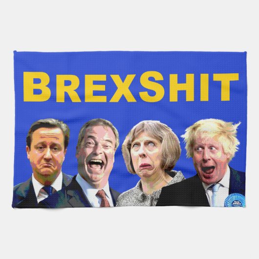 BREXSHIT、アンチおもしろいBrexitの参照投票メッセージ： キッチンタオル (横)