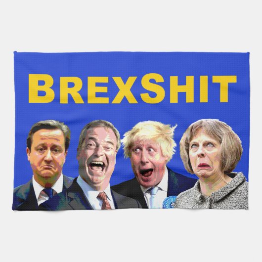 BREXSHIT、アンチおもしろいBrexitの参照投票メッセージ: キッチンタオル (横)