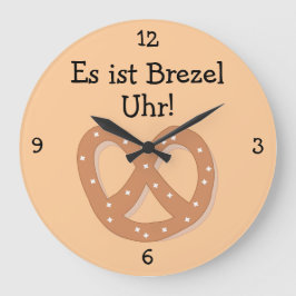 Brezel Uhr: Pretzel O'Clockオクトーバーフェストおもしろい ラージ壁時計